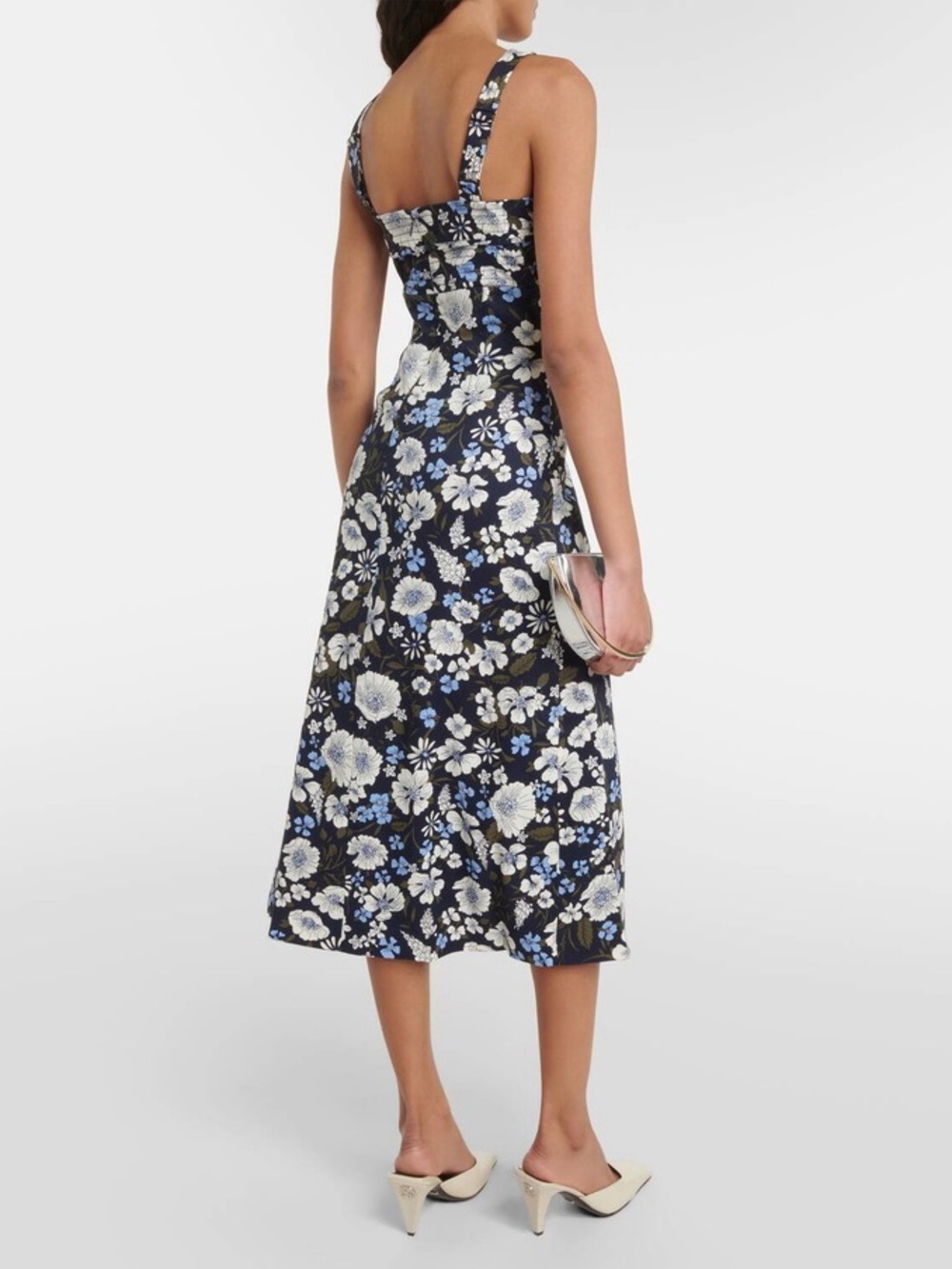 Veronica Beard Colleen floral linen-blend midi dress - 4 - Picture 2 of 16